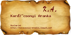 Karácsonyi Aranka névjegykártya